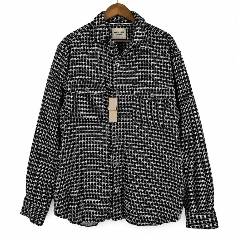 Amongst Others Waffle Knit Overshirt Jacket Size Large Black Coastal